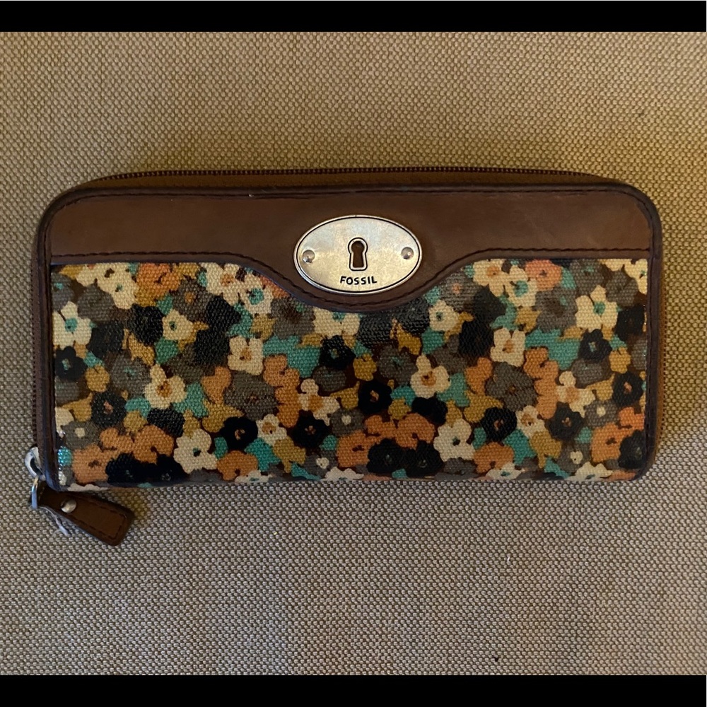Fossil Key-Per Floral Long Wallet